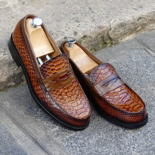 mocassins cuir camel croco nelson II