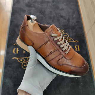 Sneakers homme cuir patiné - Leonardo