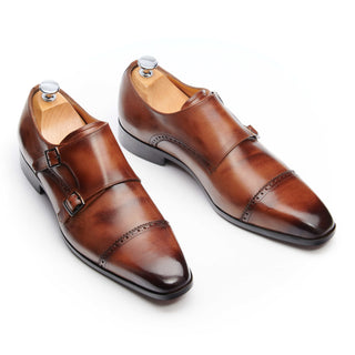 chaussures double boucle homme camel rogers