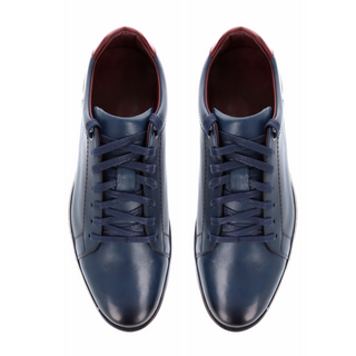 Sneakers Homme Cuir Bleu - James