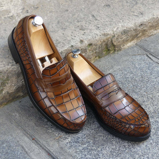 Mocassin Homme Cuir Croco - Nelson