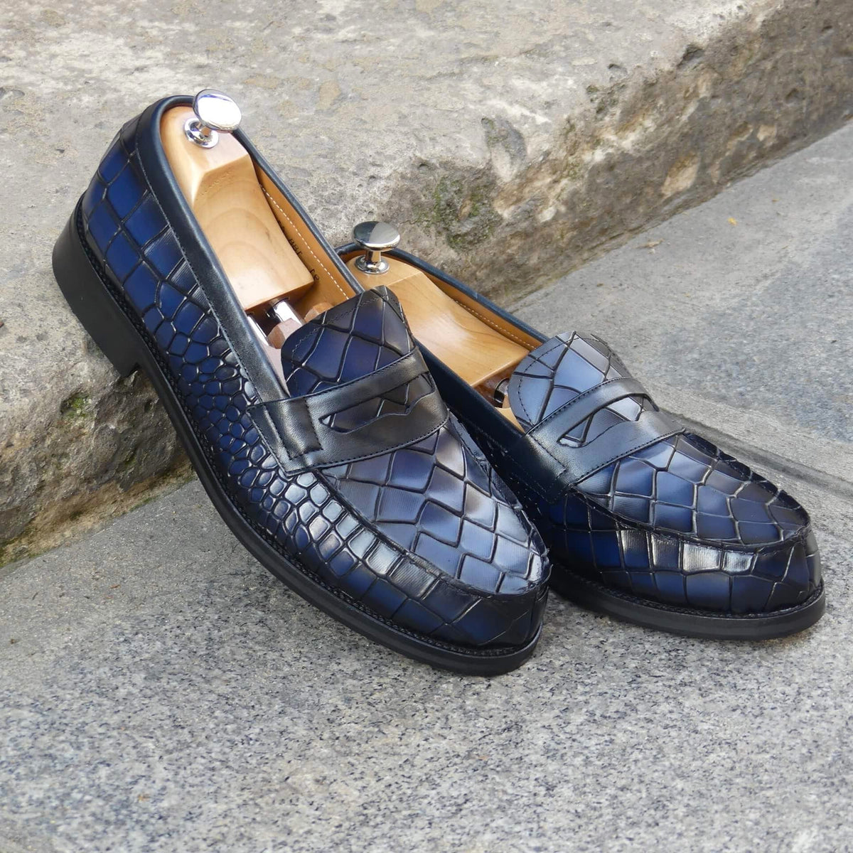 Mocassin Homme Cuir Croco - Nelson