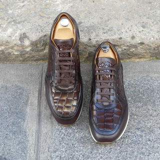Sneakers Homme Cuir Croco - Roma