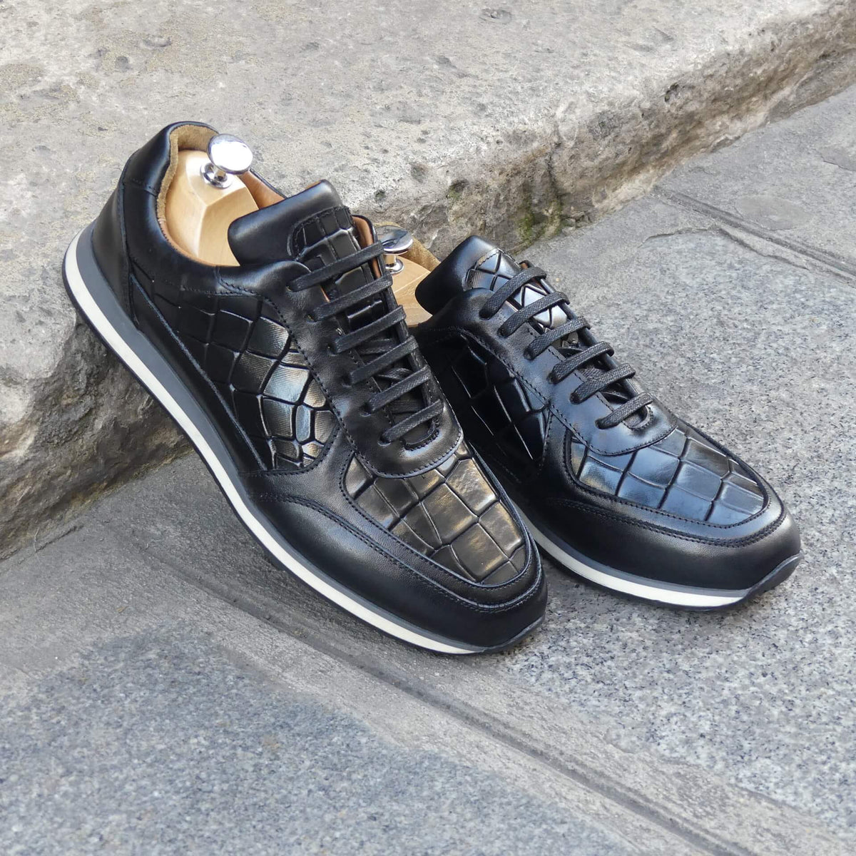 Sneakers Homme Cuir Croco - Roma