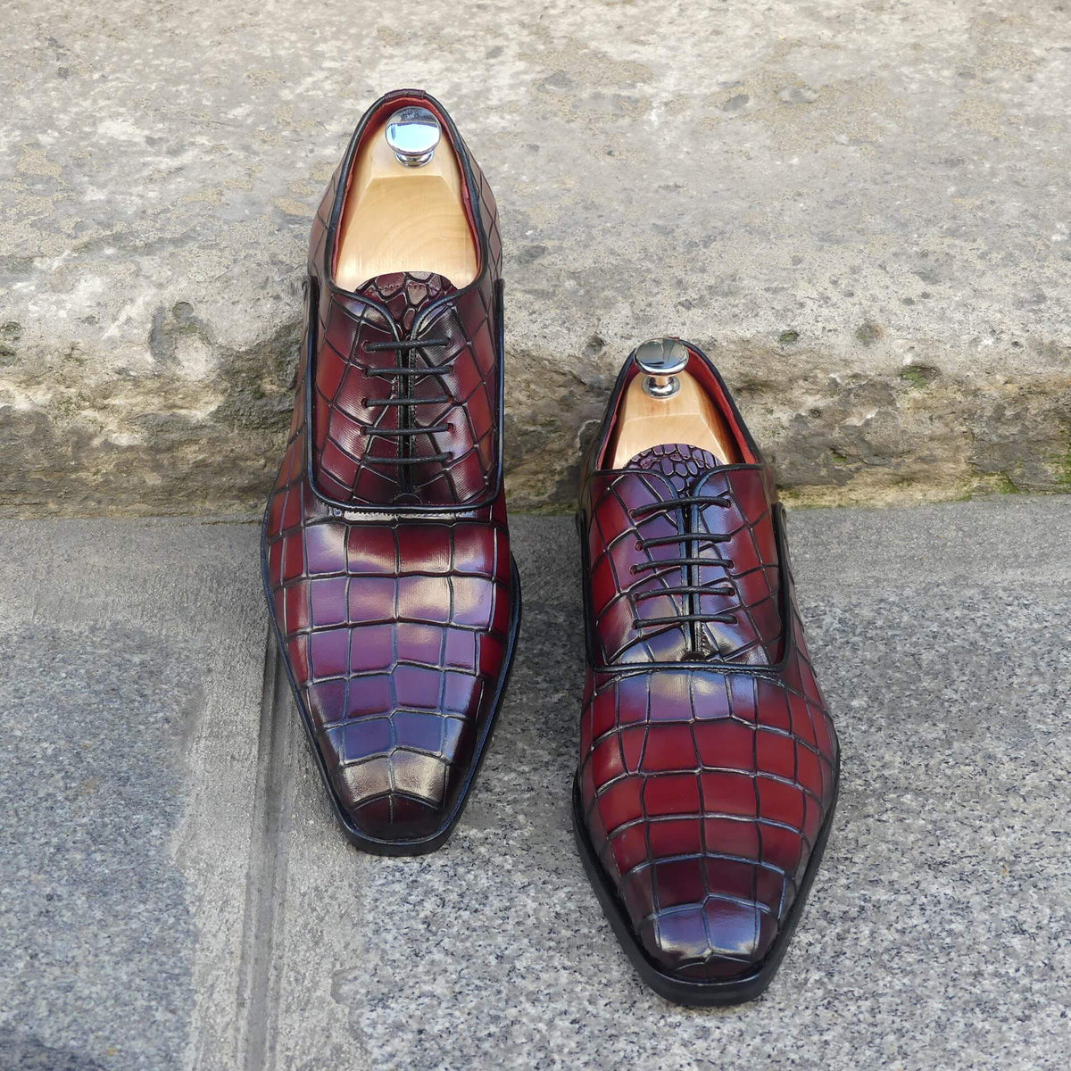 Richelieu homme cuir croco - Smith