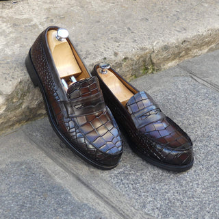 Mocassin Homme Cuir Croco - Nelson
