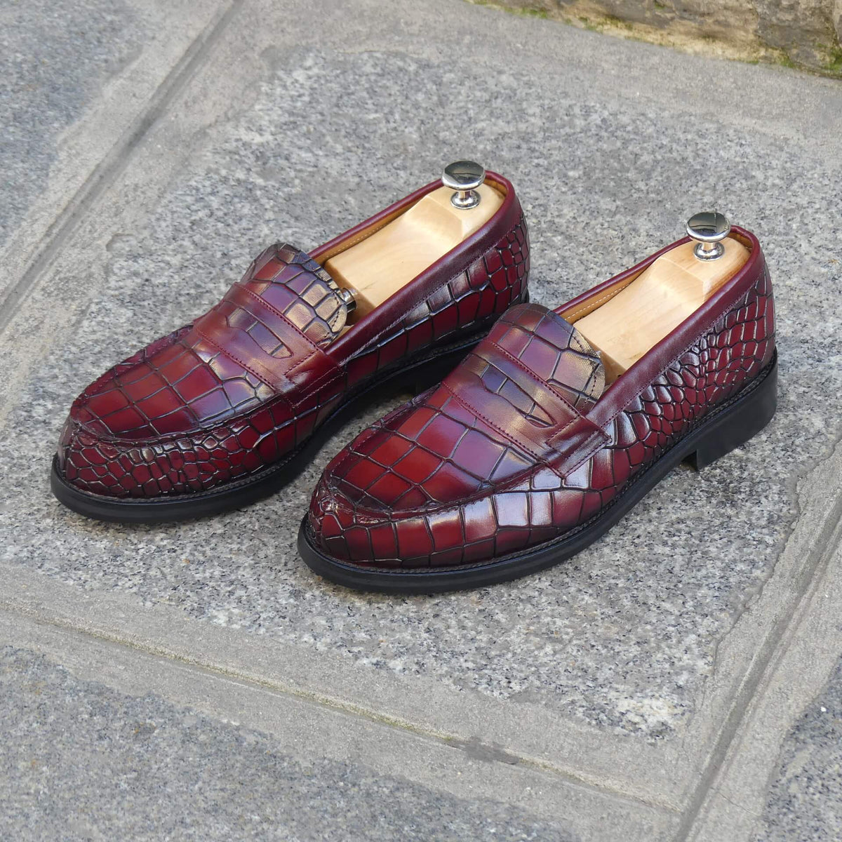 Mocassin Homme Cuir Croco - Nelson
