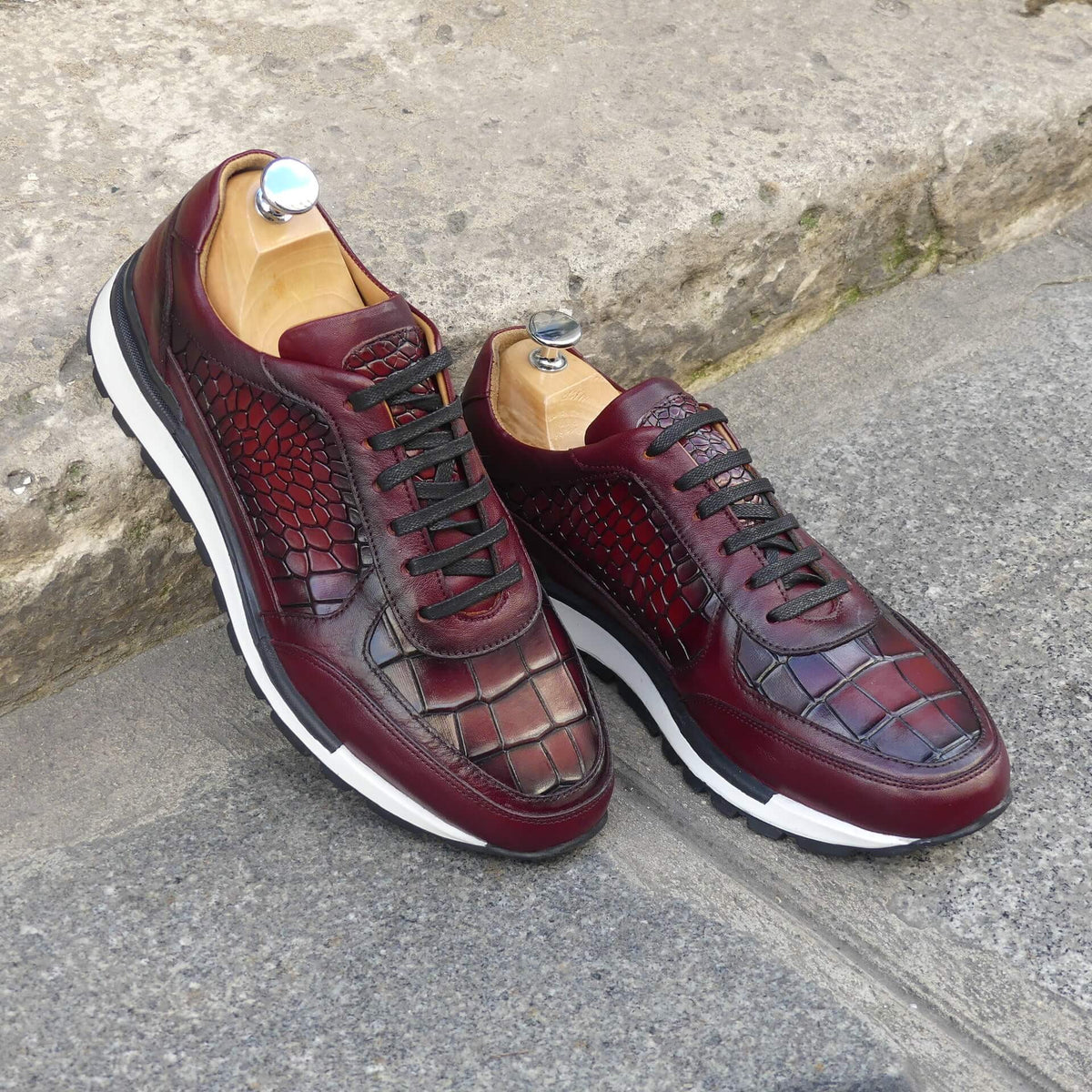 Sneakers Homme Cuir Croco - Napoli