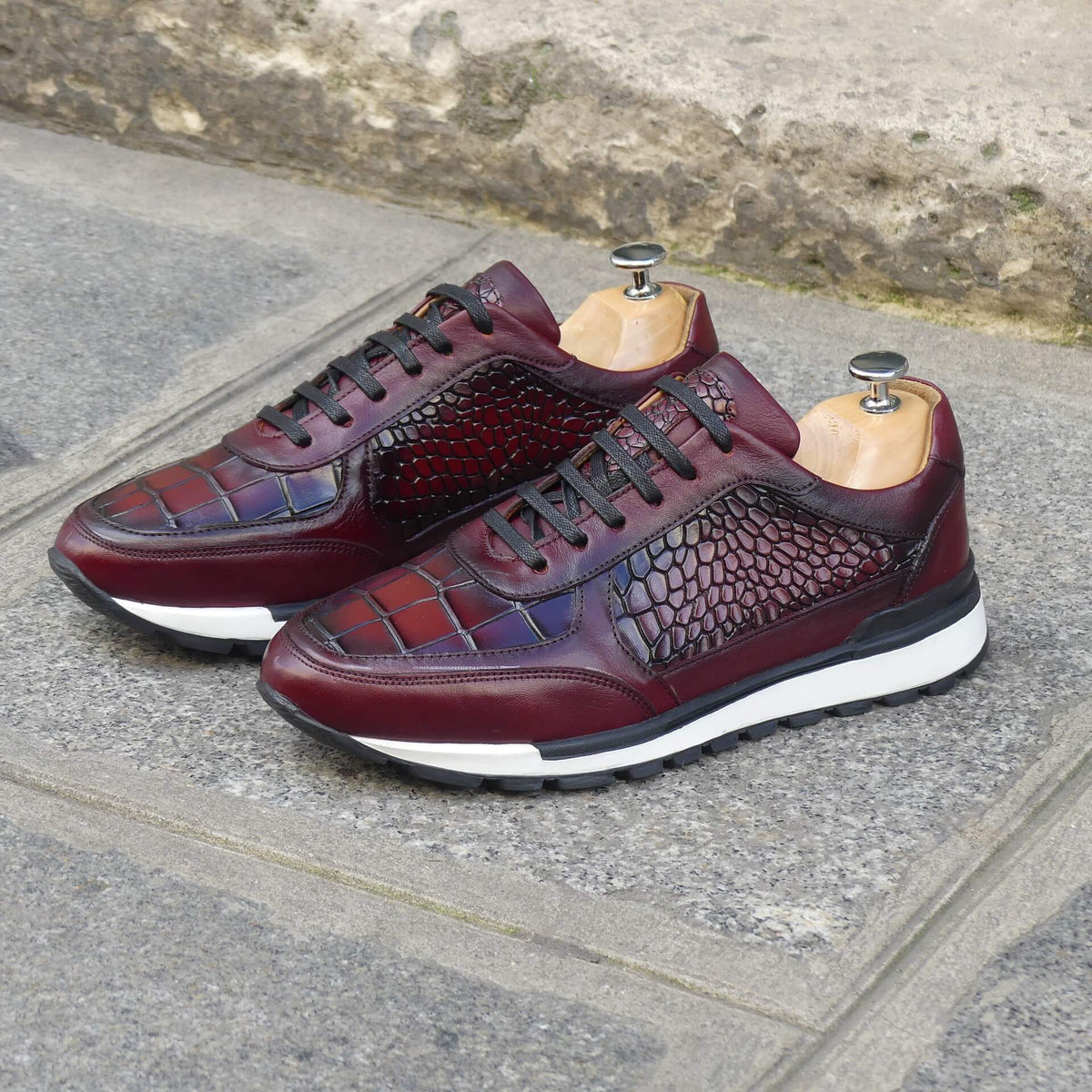 Sneakers Homme Cuir Croco - Napoli