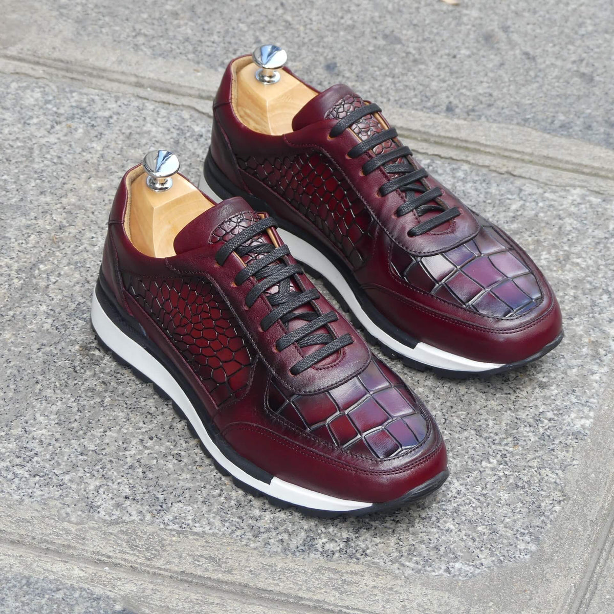 Sneakers Homme Cuir Croco - Napoli