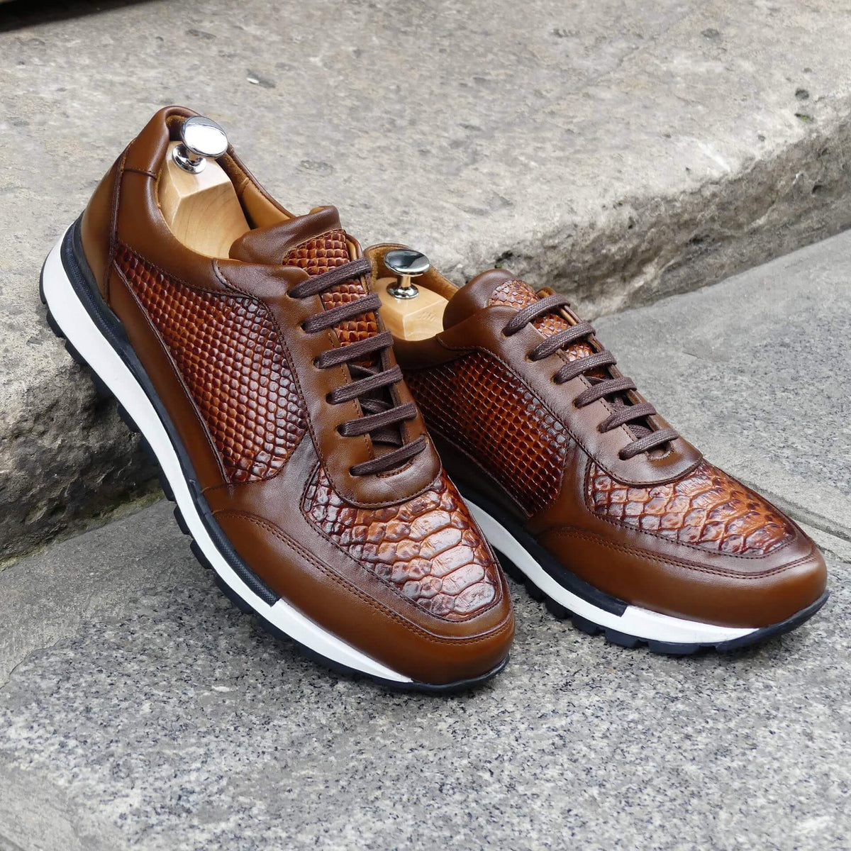 Sneakers Homme Cuir Croco - Napoli II