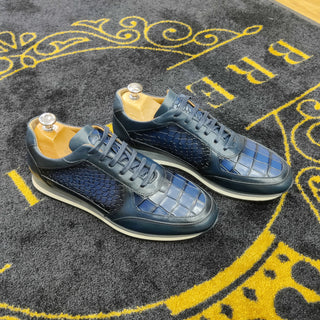Sneakers Homme Cuir Croco
