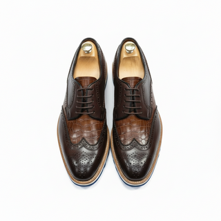 Derbies homme cuir croco