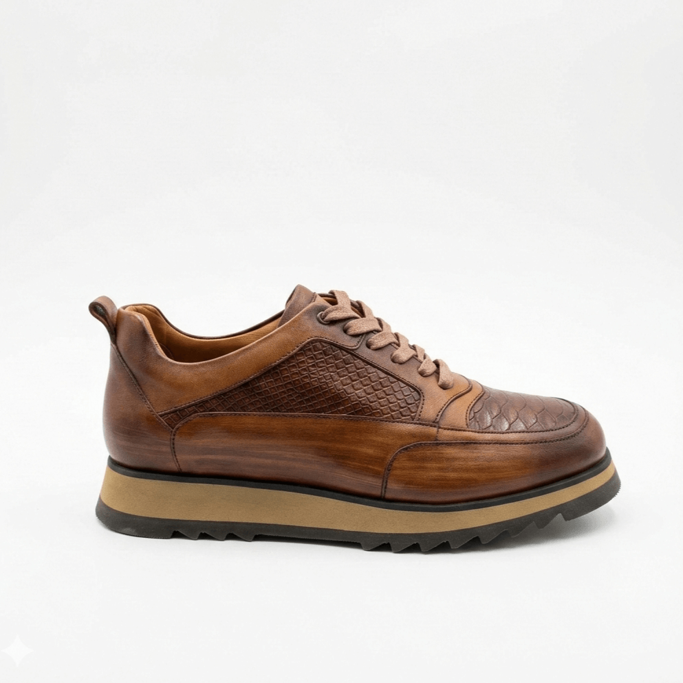 Sneakers Homme Cuir Patiné - Anakonda