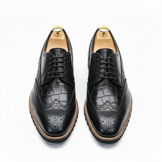 Derbies homme cuir croco