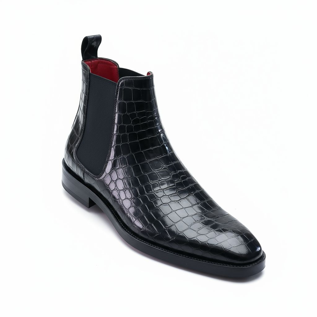 Chelsea Boots homme cuir croco - Giuliano