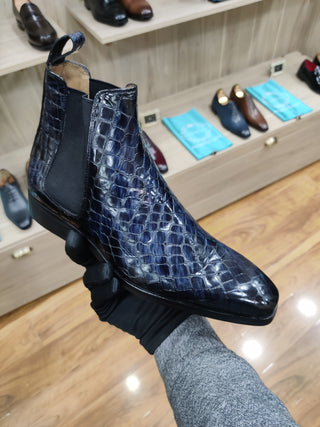 Chelsea Boots homme cuir croco - Giuliano