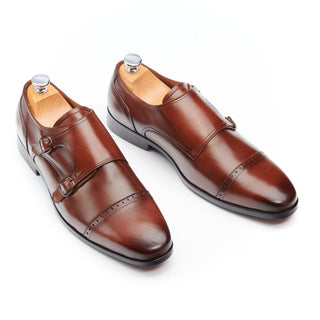 chaussurees double boucles homme camel elvis 