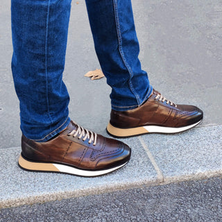 Sneakers Homme Cuir Marron Patiné - Jacob