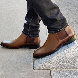 Chelsea Boots Homme Cuir Camel - Giuliano