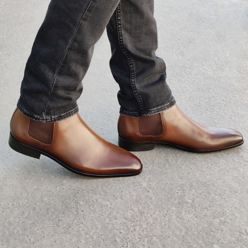 Chelsea Boots Homme Cuir Camel - Giuliano – BRENTFIELD