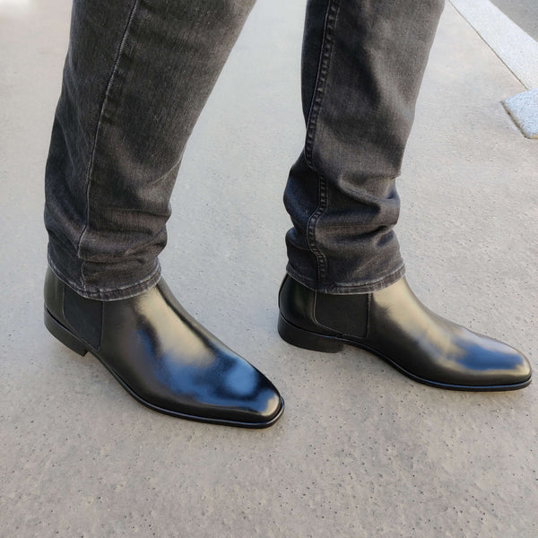 Chelsea Boots Homme Cuir Noir - Giuliano