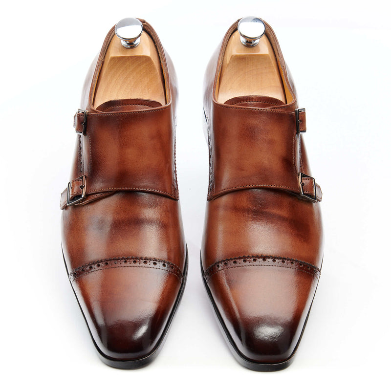 Men's Leather Double Buckle Shoes - Rogers
